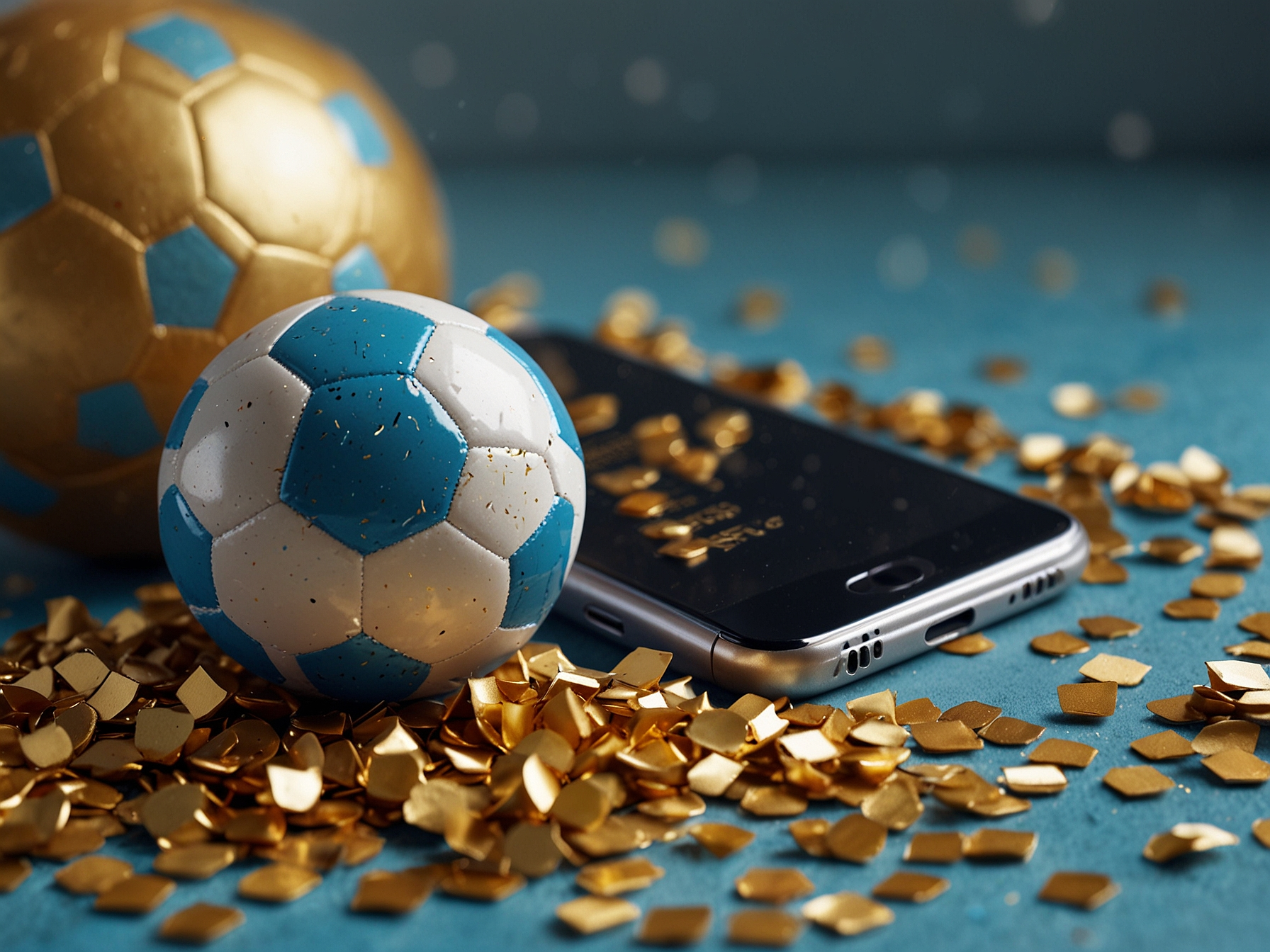 Banner de bonos con balón dorado