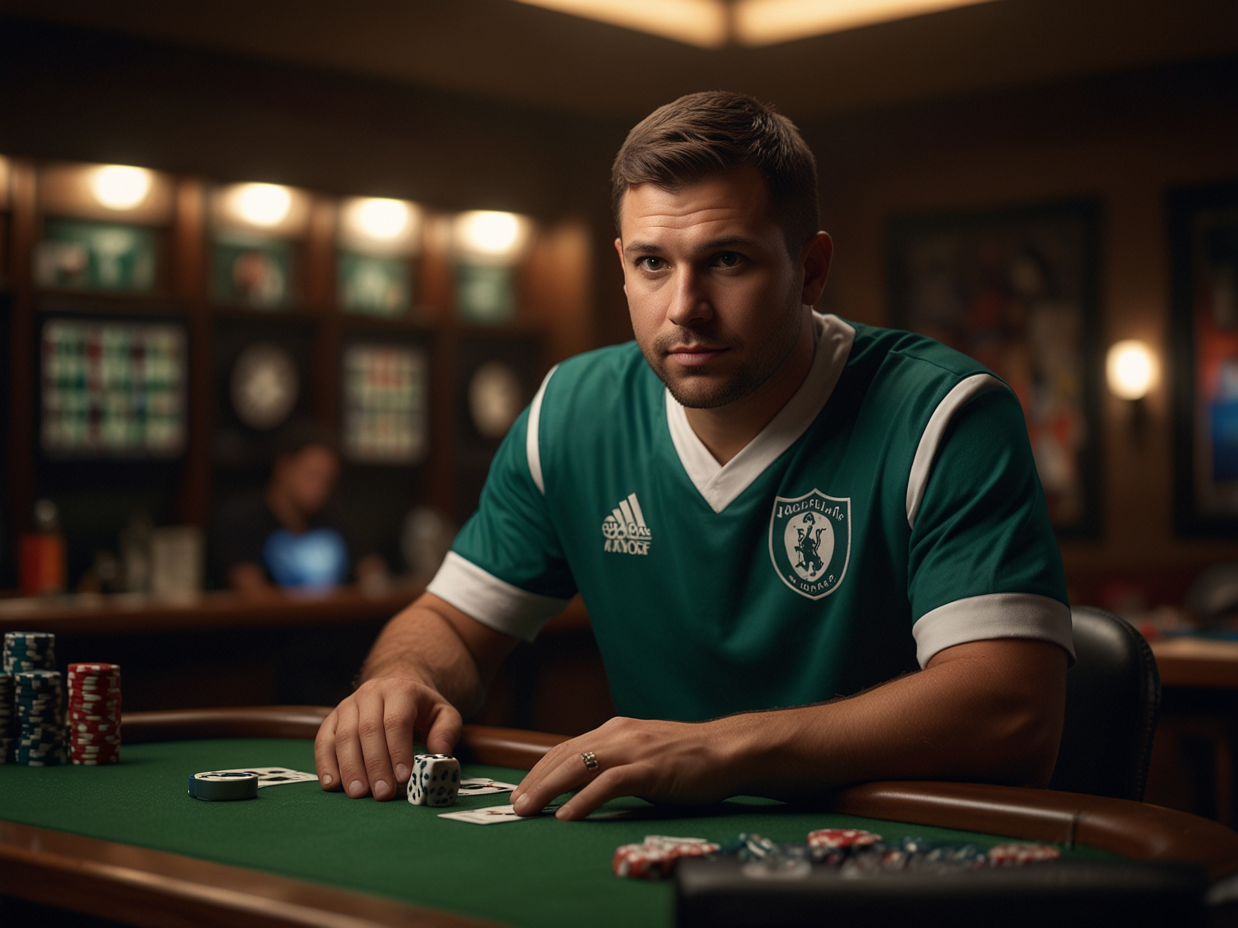 Sala en vivo con crupieres con camisetas